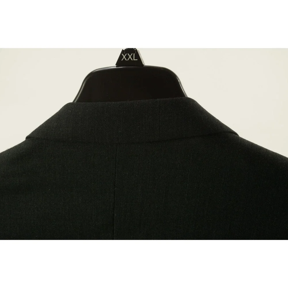 Vintage Giorgio Armani Men's 44L Charcoal Gray Woven‎ Wool 3 Button Notch Blazer